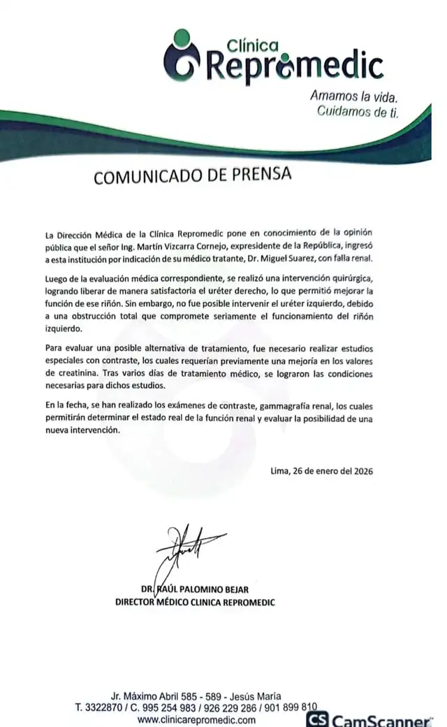 Comunicado clínica Repromedic.    