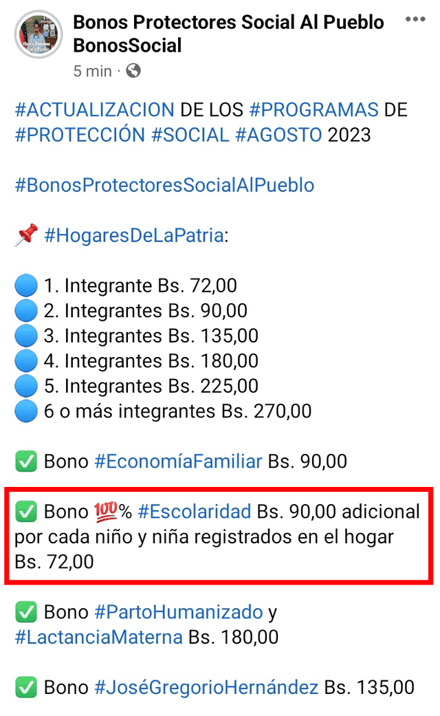 El pago del Bono Escolaridad vino acompañado de otros cinco. Foto: composición LR/Bonos Social