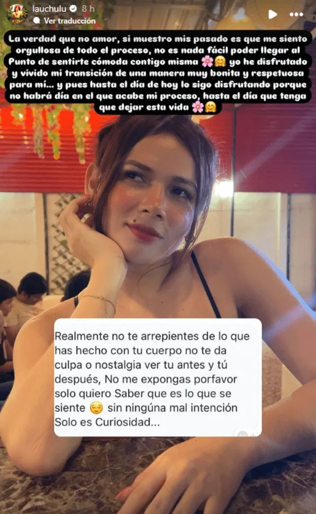  La 'Uchuló' dijo sentirse orgullosa de su proceso de transición. Foto: captura/Instagram   