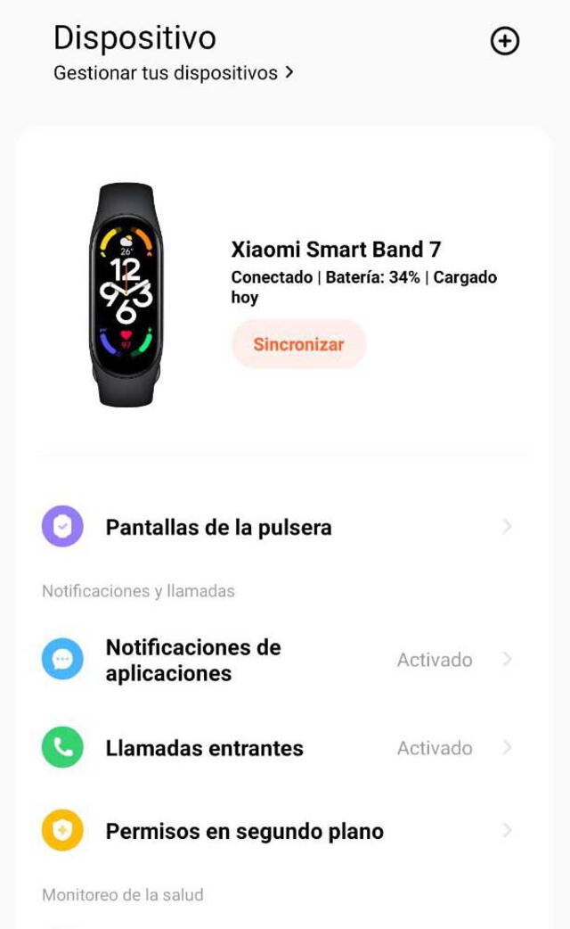 Xiaomi Smart Band 7 en Mi Fitness