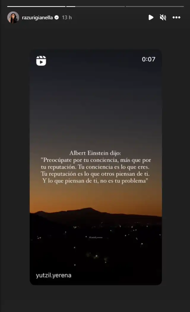 Gianella Rázuri continúa manteniendo su silencio luego del ampay. Foto: Captura Instagram / Gianella Razuri.   