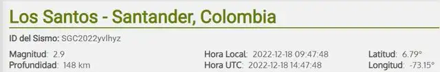 Sismo en Colombia