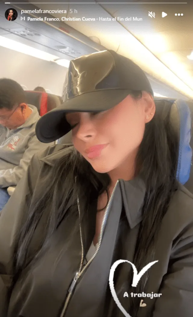 Estado de Pamela Franco en avión. Foto: Instagram Estado de Pamela Franco en avión. Foto: Instagram