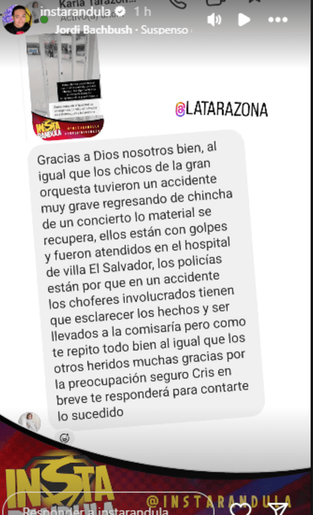 Respuesta de Karla Tarazona.   