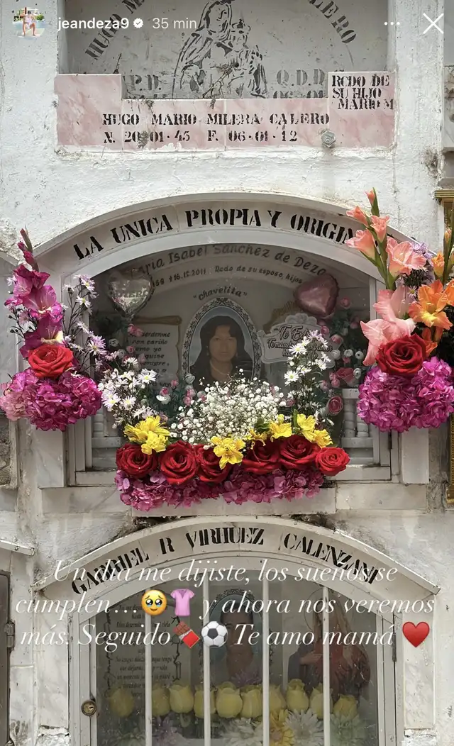 Historia de Jean Deza en redes sociales. Foto: Instagram   