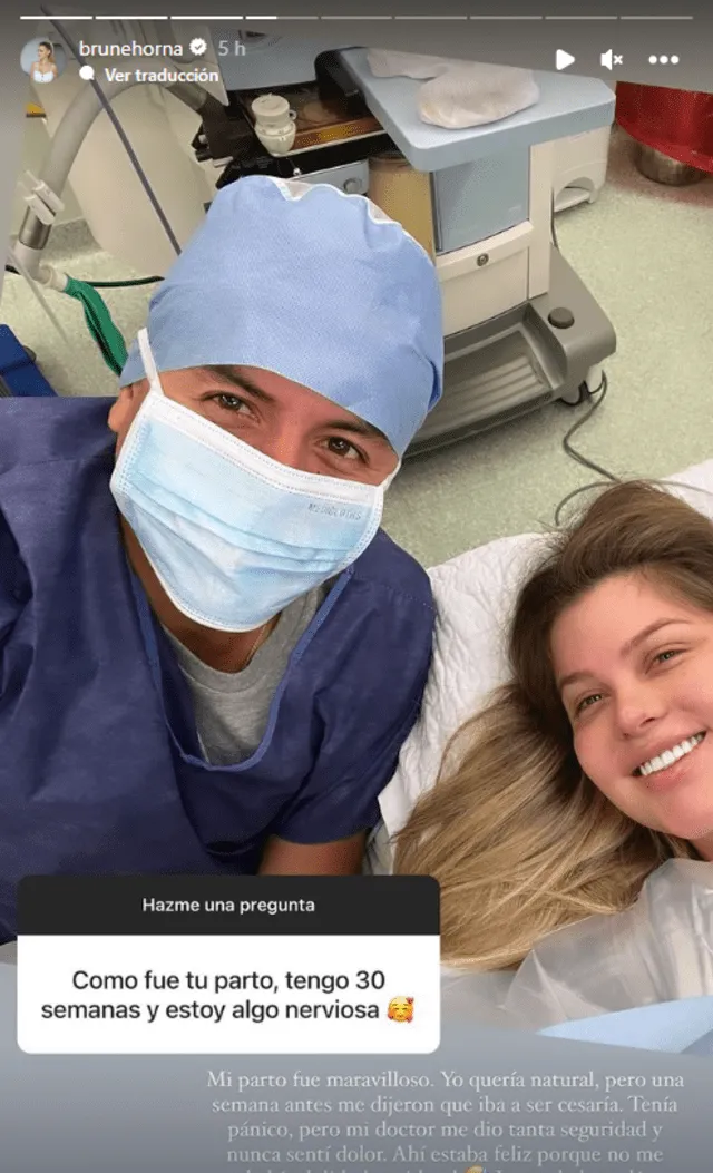 Richard Acuña acompañó a la modelo en su cirugía. Foto: Instagram / Brunella Horna   