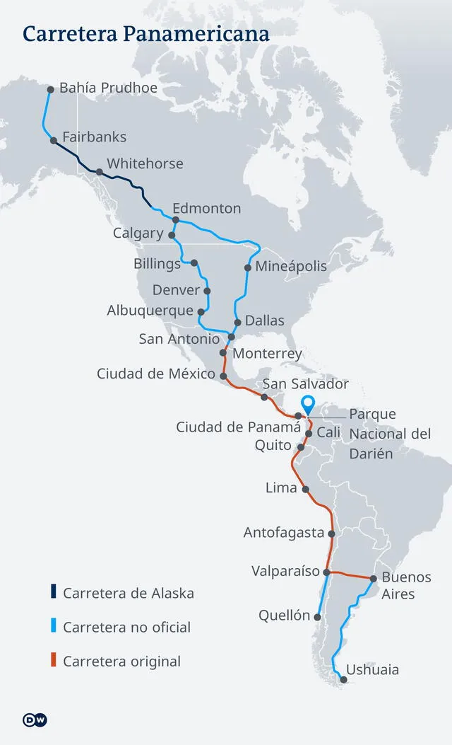  La carretera Panamericana alcanza aproximadamente los 48.000 kilómetros de longitud, lo que la convierte en la más larga del mundo. Foto: DW    