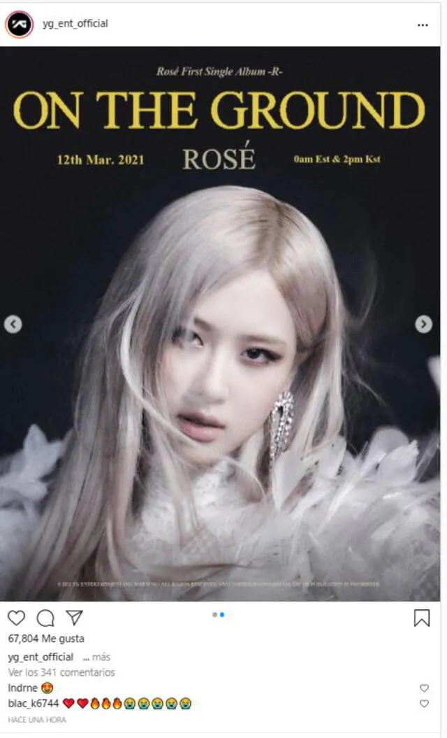 Segunda imagen promocional de Rosé de BLACKPINK. Foto: @yg_ent_official