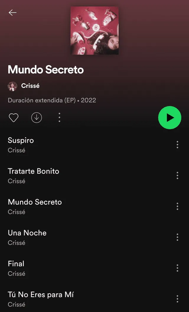 El EP "Mundo secreto" de Cristina Gómez comprende 6 canciones, Foto: Instagram