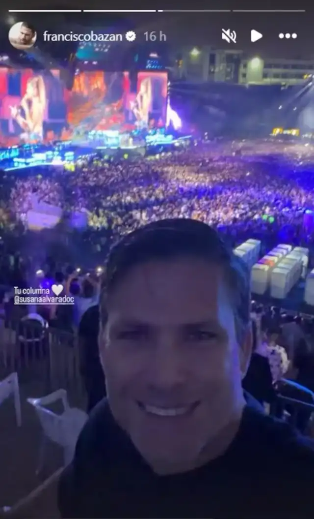 Paco Bazán dedicándole mensajes a Susana Alvarado. Foto: Instagram.    