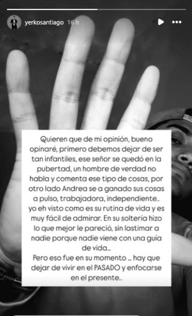 Mensaje de Yerco Santiago. Foto: Instagram Mensaje de Yerco Santiago. Foto: Instagram