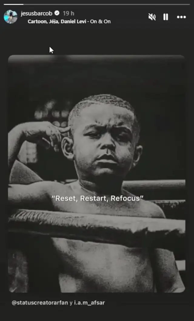 Jesús Barco y su mensaje en redes. Foto: Instagram   