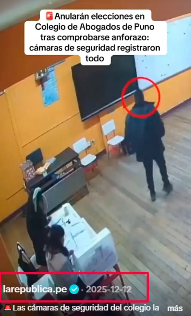 La República subió el video del instante del fraude el 12 de diciembre de 2025. Foto: TikTok  