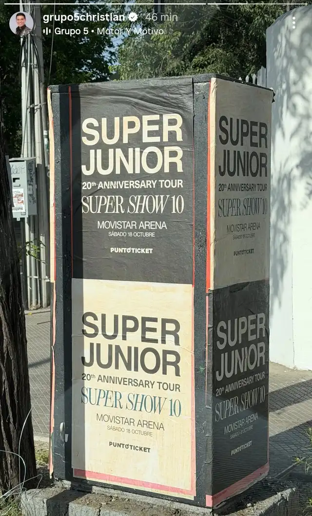 Christian Yaipén compartió desde Chile los carteles del concierto de SUPER JUNIOR. Foto: captura Instagram Christian Yaipén compartió desde Chile los carteles del concierto de SUPER JUNIOR. Foto: captura Instagram
