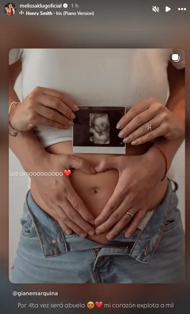 Melissa Klug festejó el embarazo de su hija Gianella Marquina. Foto: Instagram. Melissa Klug festejó el embarazo de su hija Gianella Marquina. Foto: Instagram.