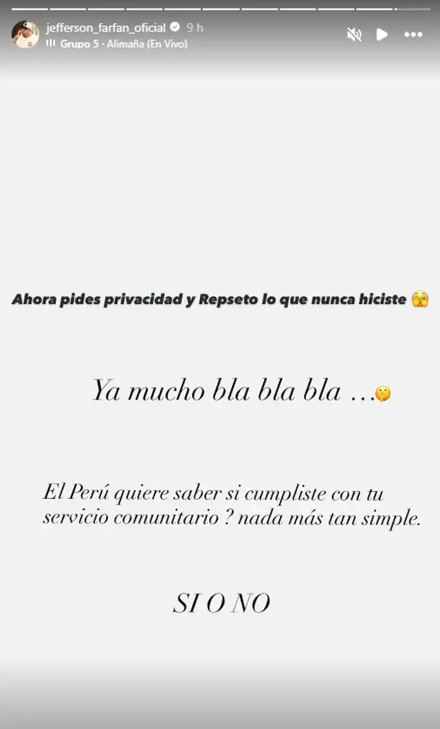 Mensaje de Farfán Mensaje de Farfán