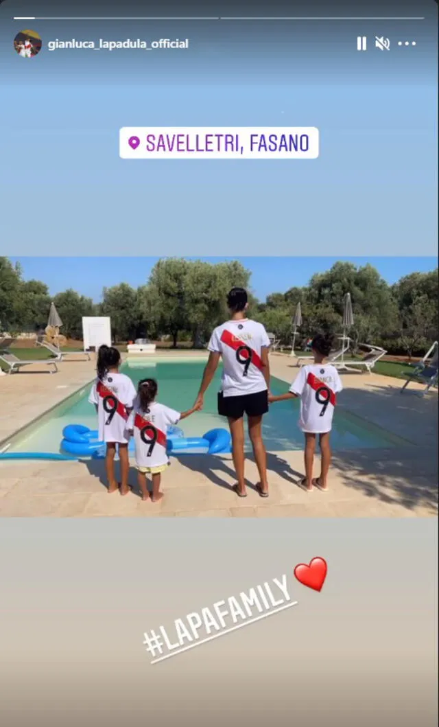 Lapadula pasa las vacaciones con su familia a la espera de firmar por un nuevo club. Foto: Instagram
