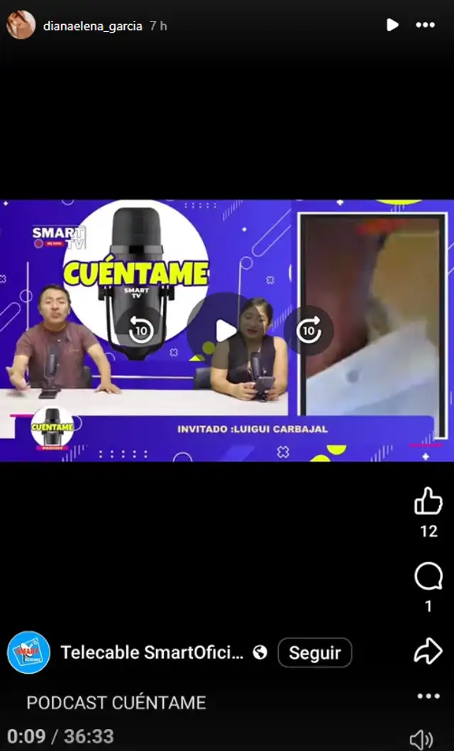 Diana García respaldó la versión hecha por su esposo Luigui Carbajal. Foto: Instagram.   