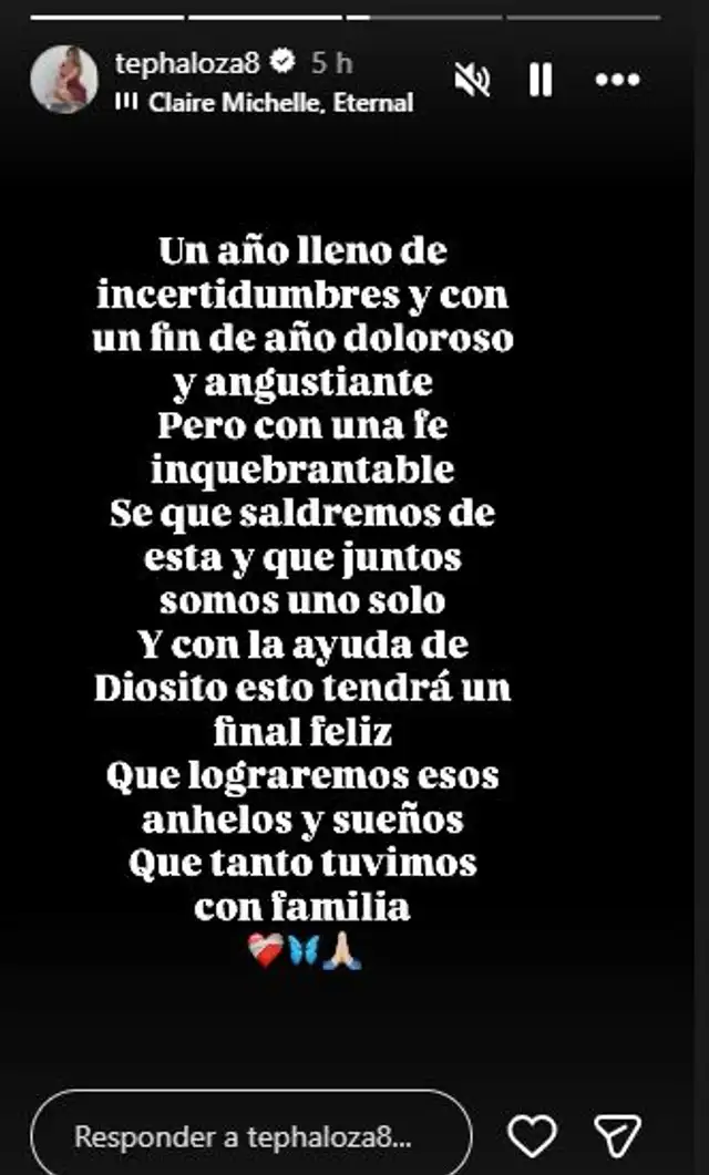 Tepha Loza deja conmovedor mensaje. Tepha Loza deja conmovedor mensaje.