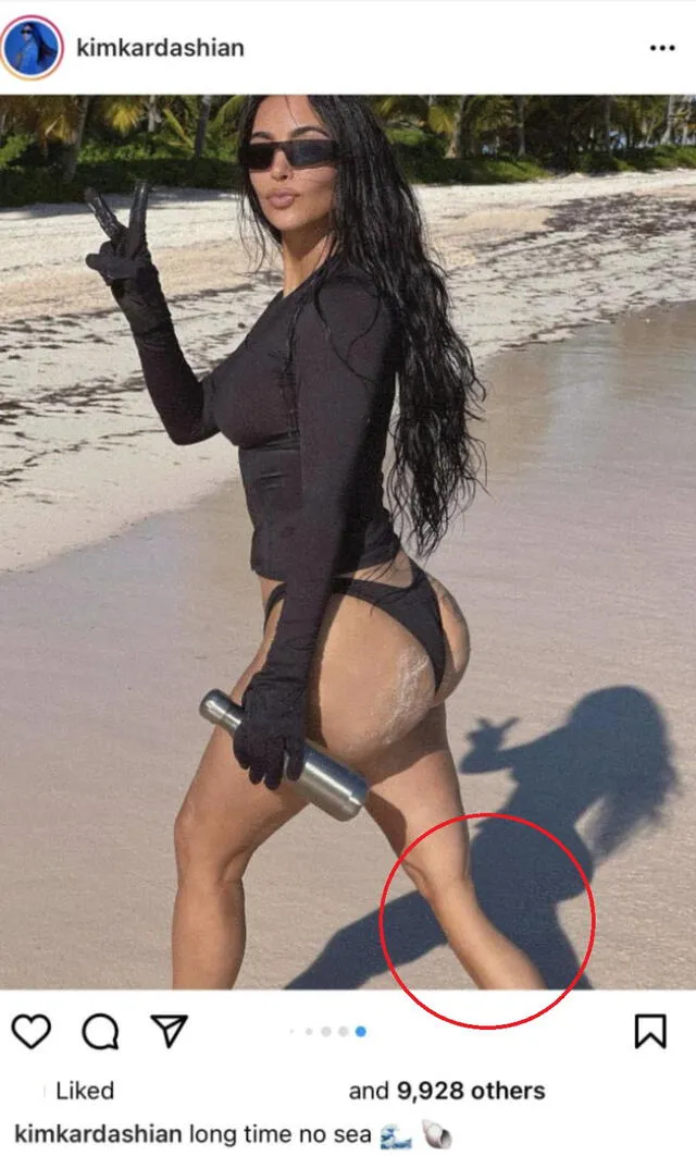 Kim Kardashian causó polémica en redes sociales por retoque de imagen. Foto: captura de Instagram
