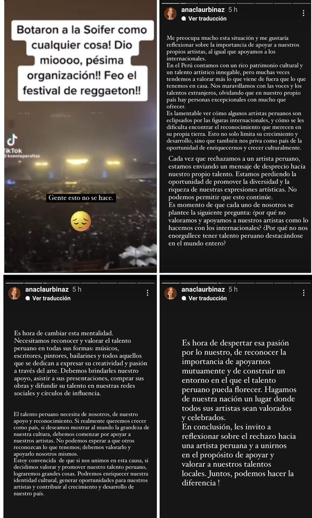 21.05.2023 | Ana Claudia Urbina reacciona a lo ocurrido con Michelle Soifer. Foto: captura Instagram<br><br> 21.05.2023 | Ana Claudia Urbina reacciona a lo ocurrido con Michelle Soifer. Foto: captura Instagram<br><br>
