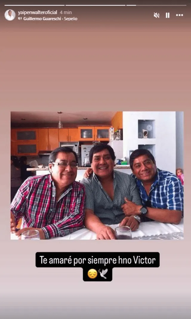 Mensaje de Walter Yaipén. Foto: Instagram   