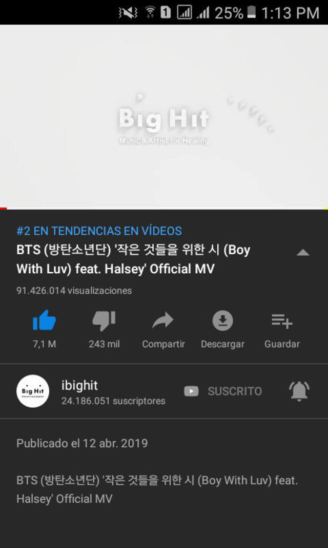 BTS, Boy with luv, YouTube