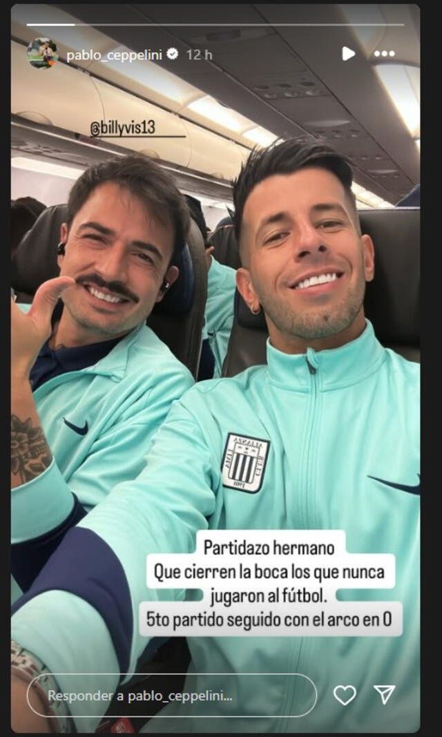 Ceppelini defiende a Viscarra vía Instragram. Foto: Pablo_Ceppelini   