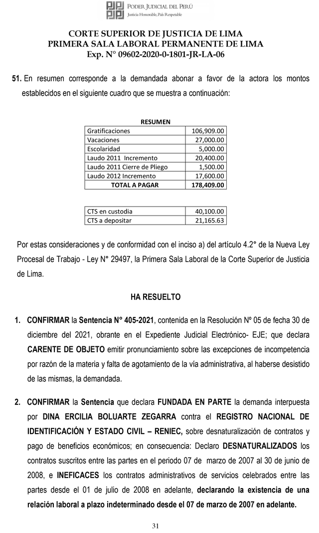 Documento oficial. Foto: La República   