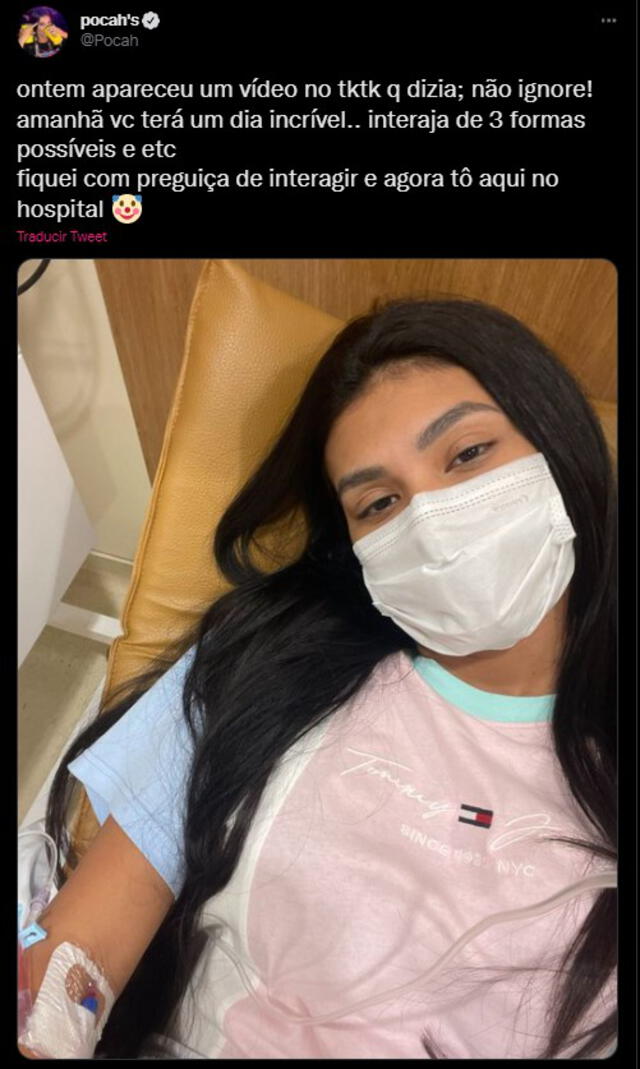 'Pocah', artista brasileña revela por qué llegó al hospital en grave estado.