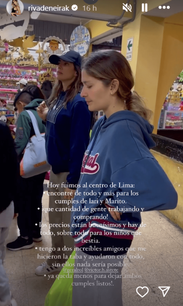 Korina Rivadeneira fue al centro de Lima para comprar de todo para los cumpleaños de sus hijos. Foto: Instagram/Korina Rivadeneira   