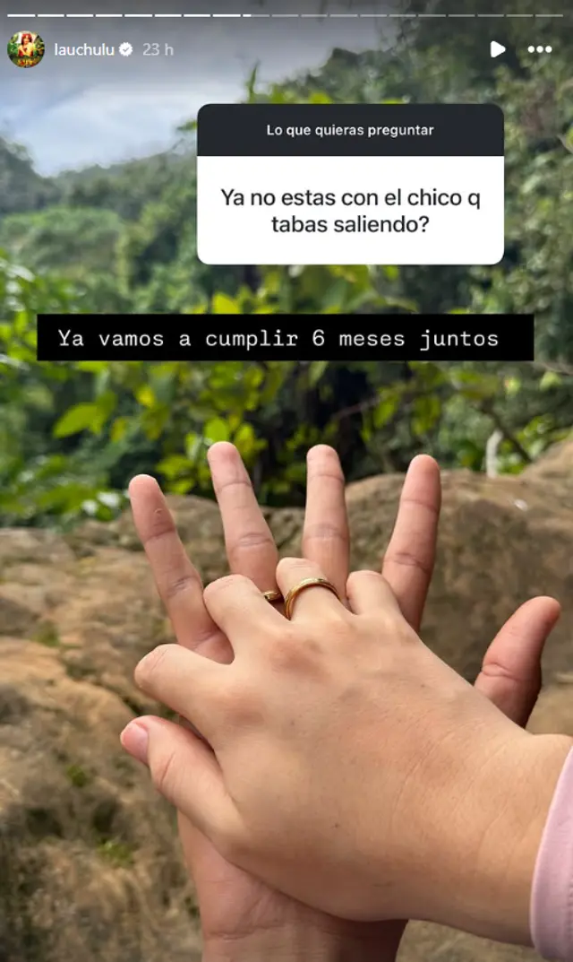 La 'Uchulú' revelando que está con pareja. Foto: Instagram.   