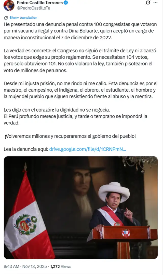  Pronunciamiento de Pedro Castillo   