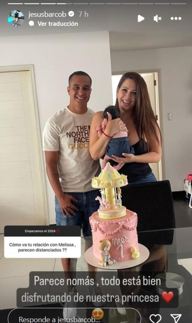 Melissa y Jesús celebraron el primer mes de vida de Cayetana, su hija. Foto: Instagram / Jesús Barco   