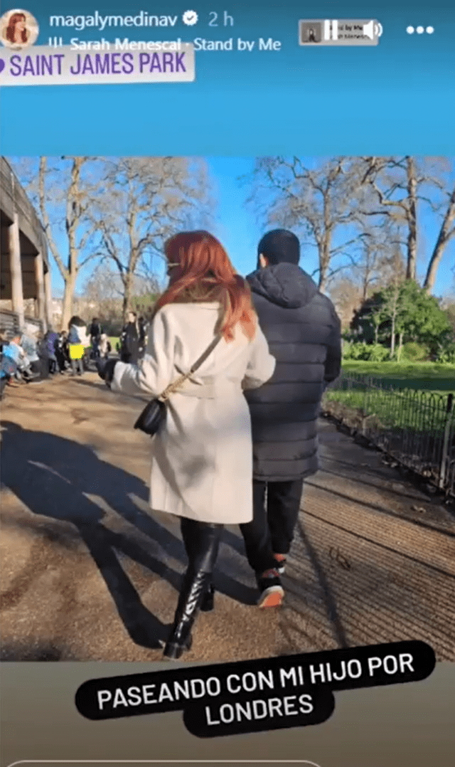  Magaly Medina y su hijo en Londres. Foto: Instagram/Magaly Medina   