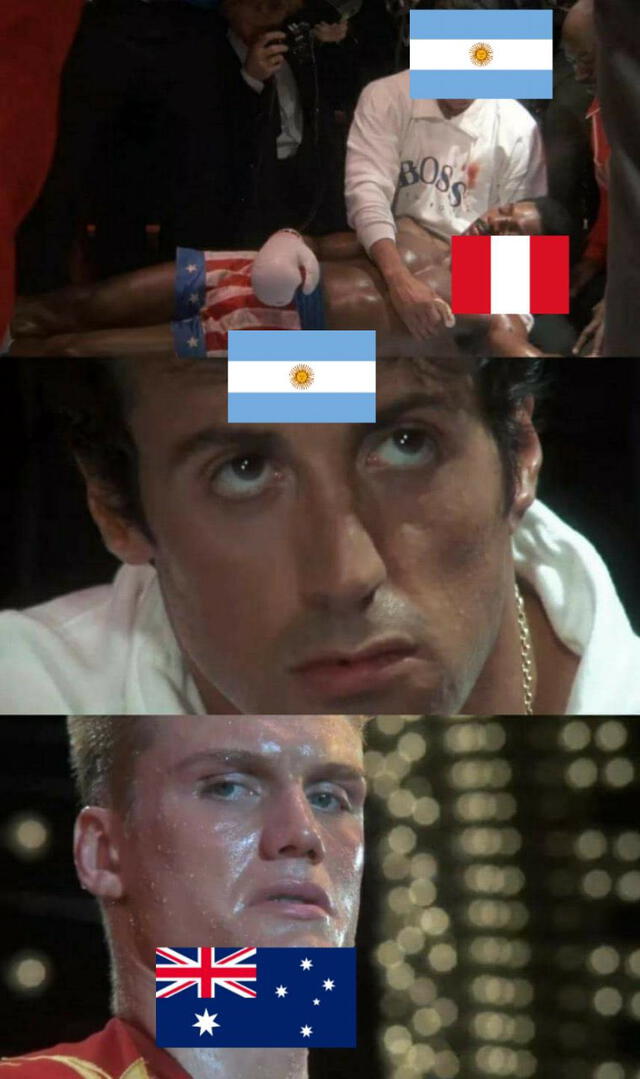 Memes de peruanos sobre el Argentina vs. Australia. Foto: Twitter