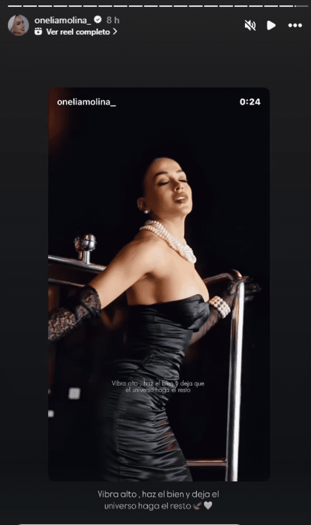 Mensaje de Onelia Molina. Foto: IG Mensaje de Onelia Molina. Foto: IG