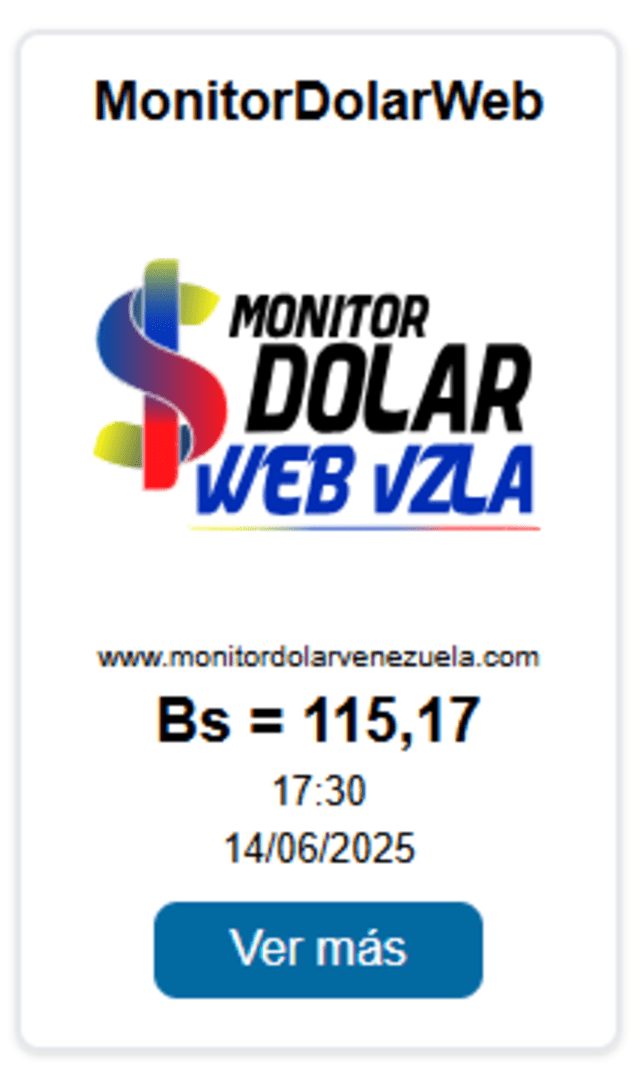 Conoce el precio de la divisa estadounidense para hoy, 14 de junio. Foto: Monitor Dólar Conoce el precio de la divisa estadounidense para hoy, 14 de junio. Foto: Monitor Dólar