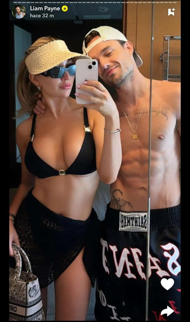  Liam Payne subió foto con su novia poco antes de morir. Foto: Liam Payne/Snapchat    