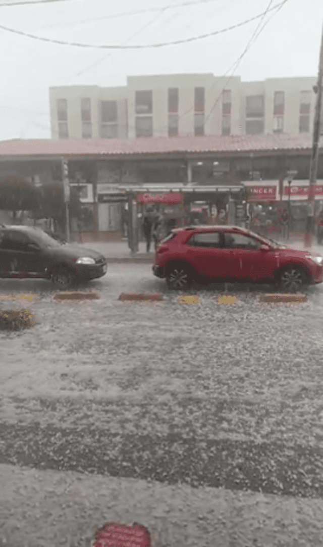 Varios vehículos fueron afectados por el granizo en Bogotá. Foto: X/ NoticiasRCN   