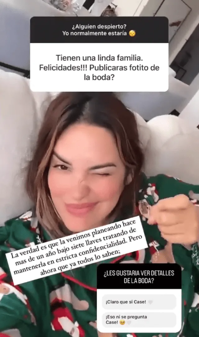  Cassandra Sánchez preguntó a sus seguidores si les gustaría ver más detalles de su boda con Deyvis. Foto: Instagram/Cassandra Sánchez   
