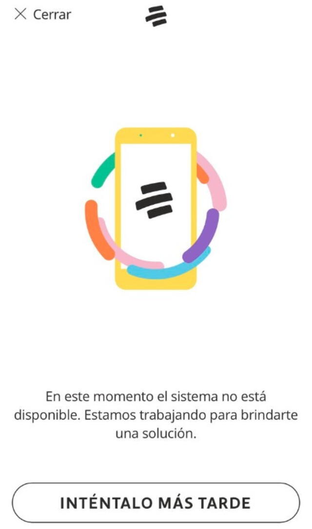 Este es el mensaje que les aparece a los usuarios que intentan ingresar a la app de Bancolombia. Foto: X/amarktindigital    
