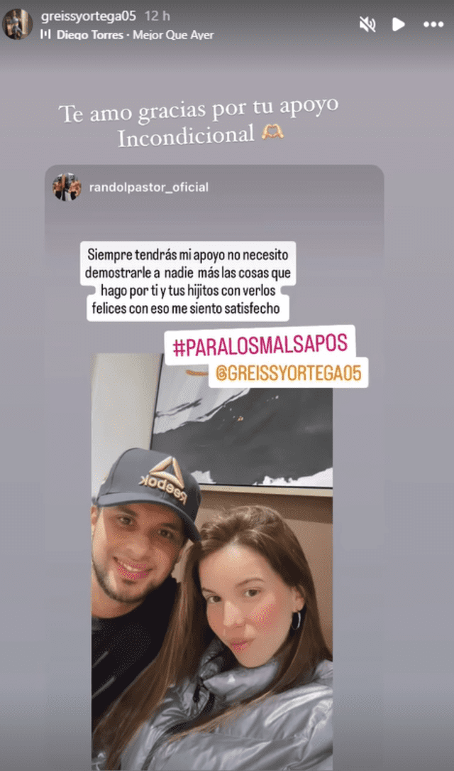  Greissy Ortega y Randol Pastor comparten mensajes en redes tras ser desalojados de cuarto. Foto: captura/Instagram 