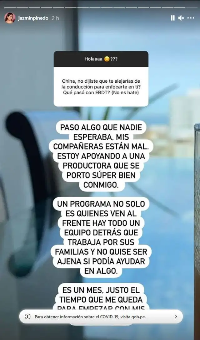 Jazmín Pinedo revela por qué aceptó conducir En boca de todos