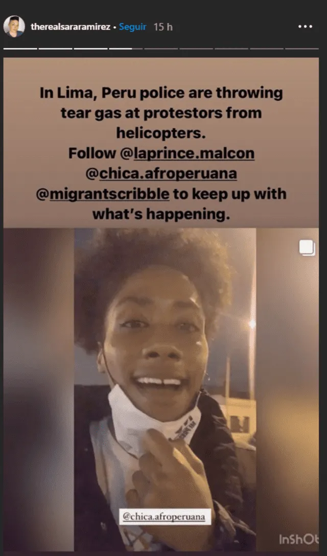 La actriz Sara Ramírez compartió en redes información sobre las marchas en Perú. : @therealsararamirez La actriz Sara Ramírez compartió en redes información sobre las marchas en Perú. : @therealsararamirez