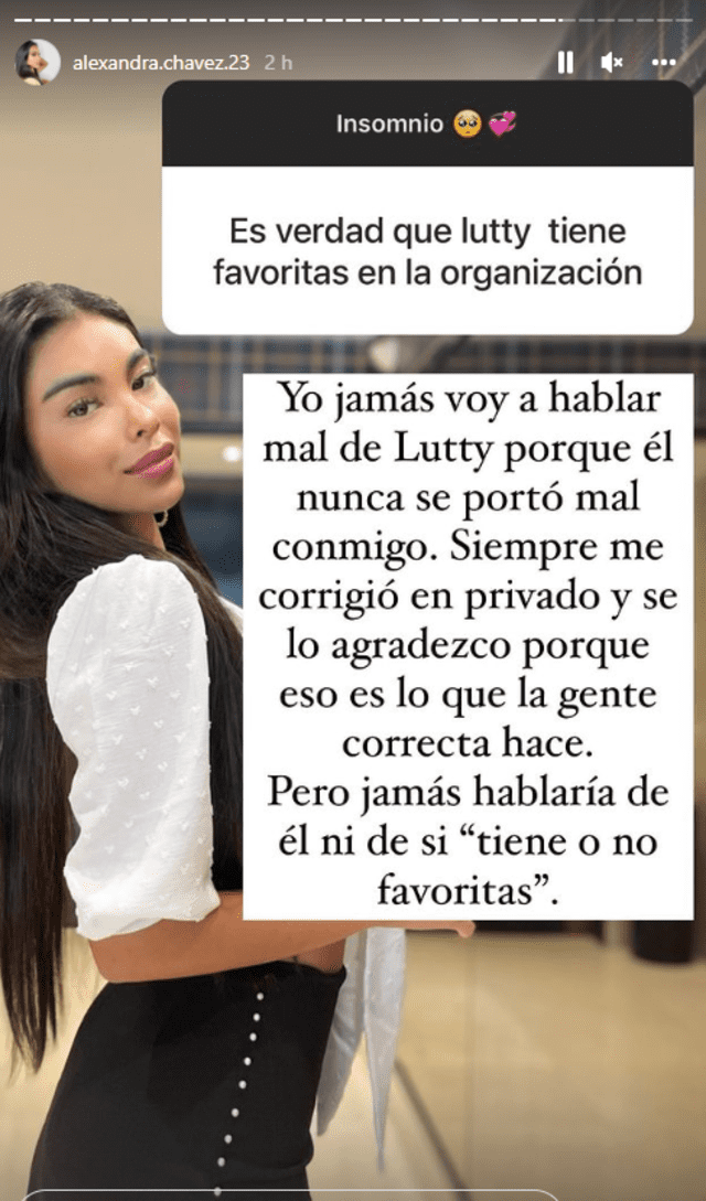 Mensaje de Alexandra Chávez.