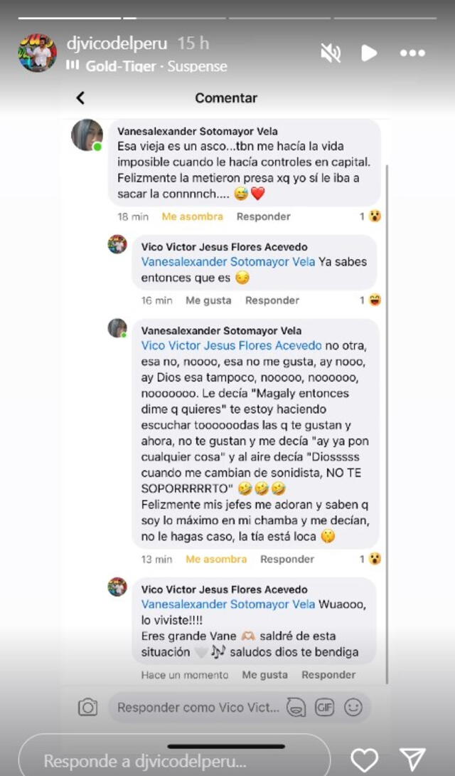 DJ Vico compartió la conversación que mantuvo con su colega. Foto: Instagram / DJ Vico   