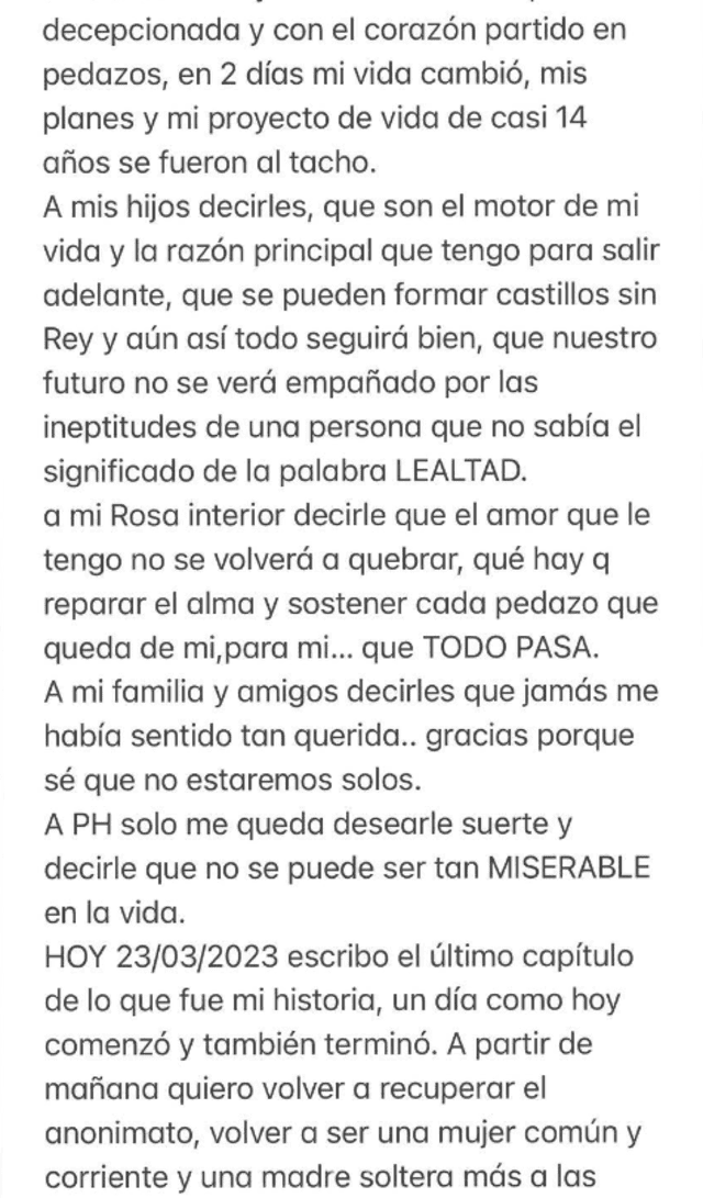 Rosa Fuentes y su fuerte mensaje a Paolo Hurtado tras ampay: "Solo me queda desearle suerte"   