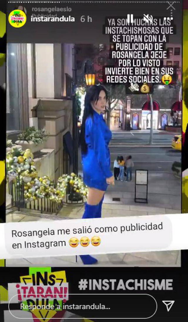 Rosángela Espinoza paga para tener seguidores en Instagram, según Samuel Suárez. Foto: Rosángela Espinoza/Instagram