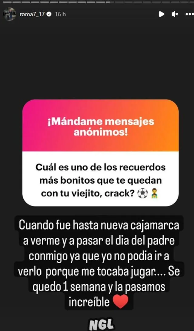  Reimond Manco compartió sus respuestas en su cuenta de Instagram. Foto: @roma7_17/Instagram   